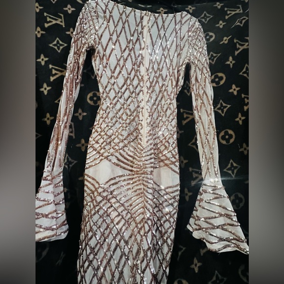 Javoni Dress sequin,mesh and sparkles dress size M gold - Picture 10 of 12